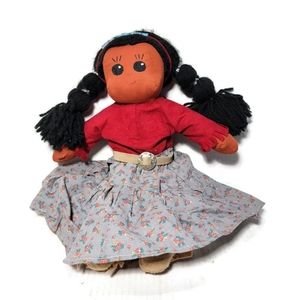 Handmade Native American Cloth Rag Doll Dressed Braids